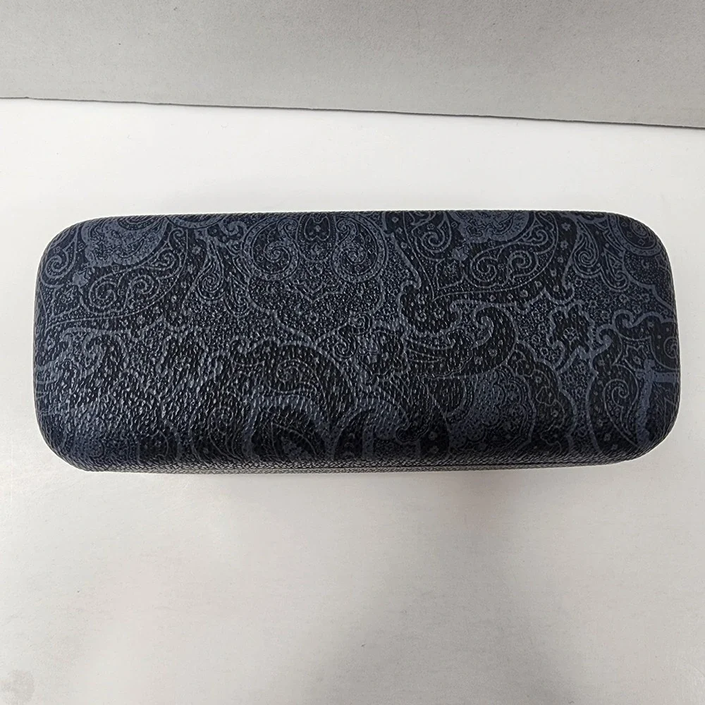 Robert Graham Hard Shell Eye Glasses Case floral Grey Pattern Red Inside W Quote